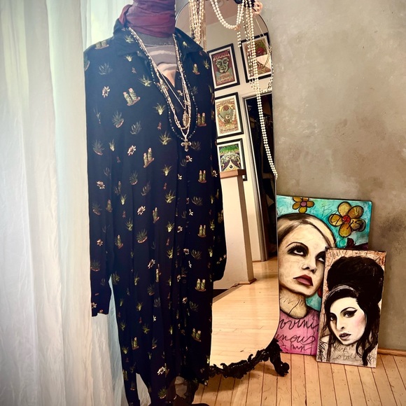 TOPSHOP CACTUS PRINT SHIRT DRESS - Picture 5 of 16